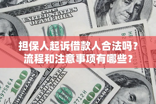 武汉担保人起诉借款人合法吗？流程和注意事项有哪些？